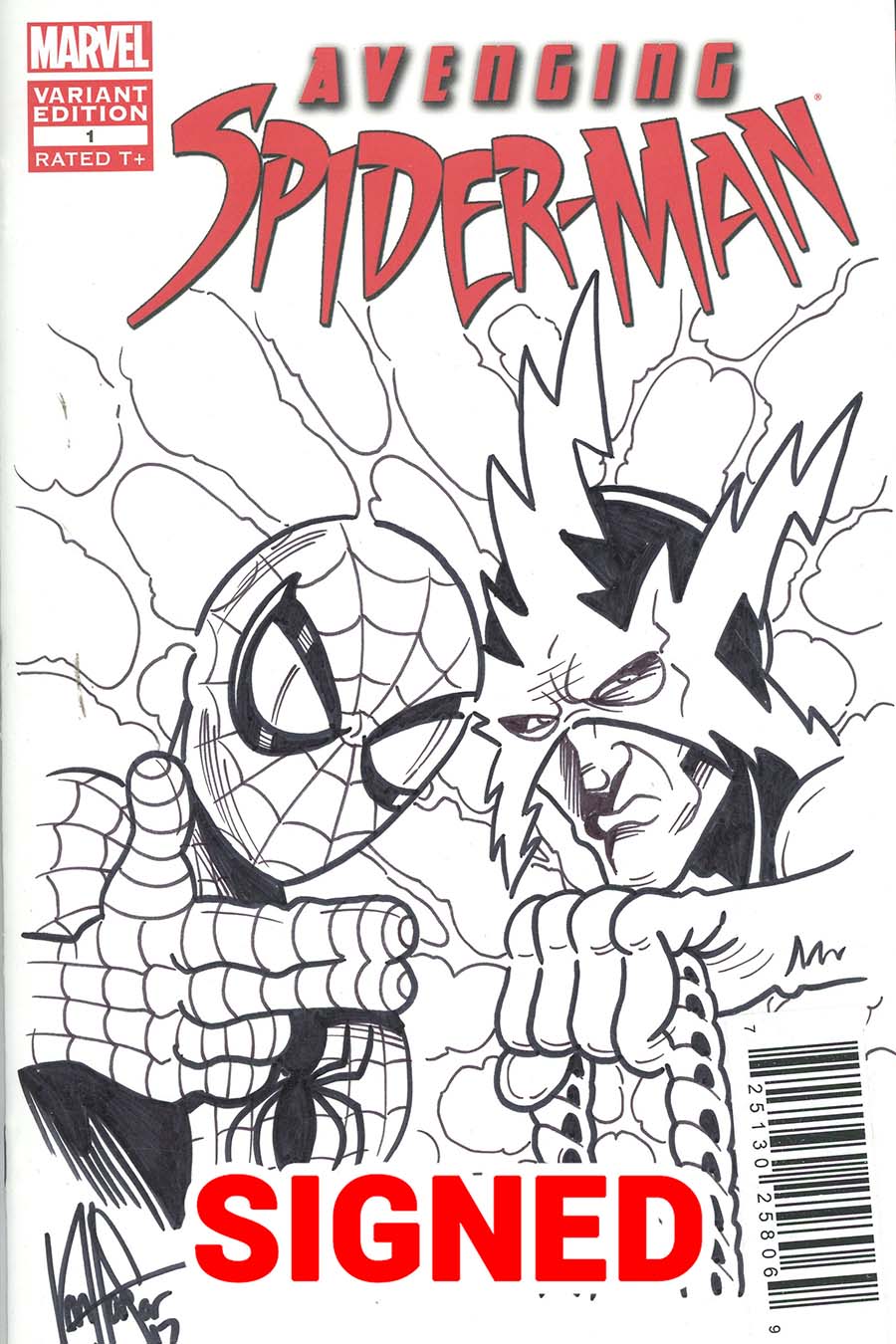 Avenging Spider-Man #1 Cover F DF Run The Jewels Hand-Drawn Sketch & Signed By Ken Haeser