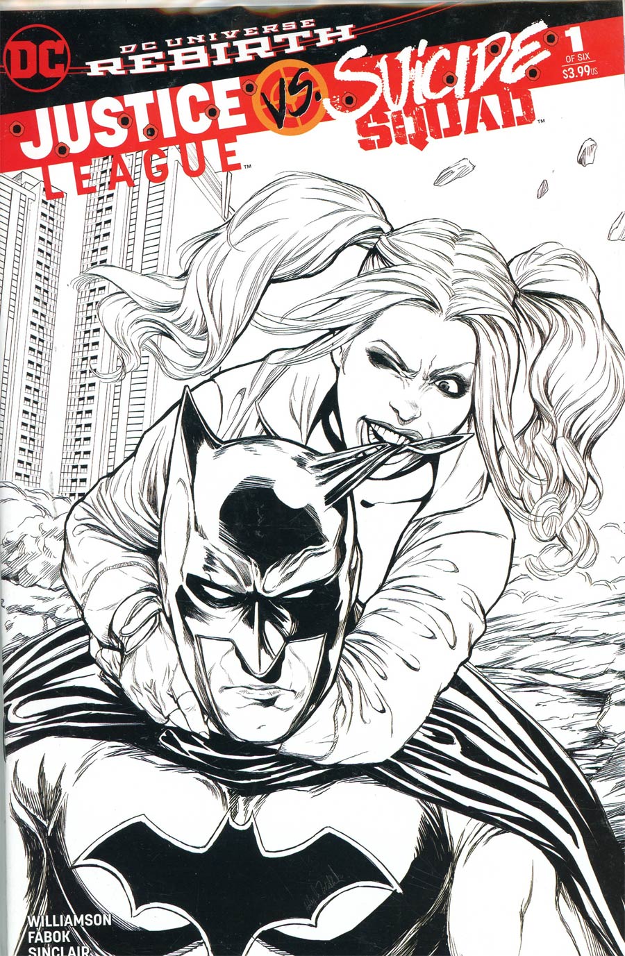 Justice League vs Suicide Squad #1 Cover M DF AOD Collectables Exclusive Ashley Witter Black & White Variant Cover