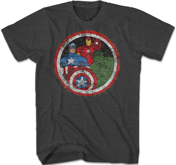 Avenger Charcoal Heather Youth T-Shirt Large