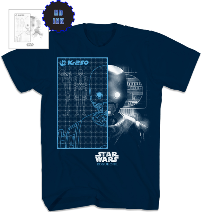 Star Wars Rogue One K-2SO Enforcer Droid Navy Youth T-Shirt Large
