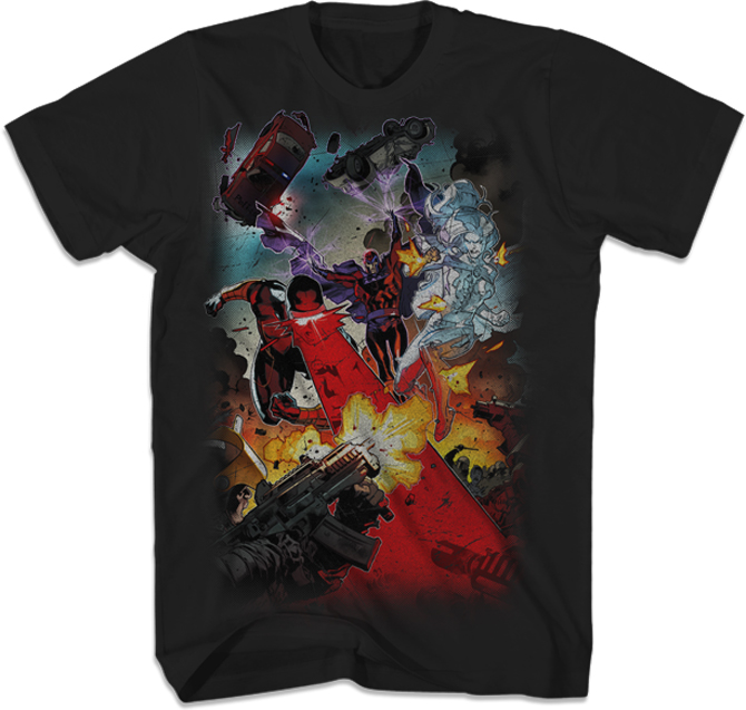 X-Men Attack Together Black T-Shirt Large