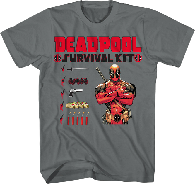 Deadpool My Needs Charcoal T-Shirt Large
