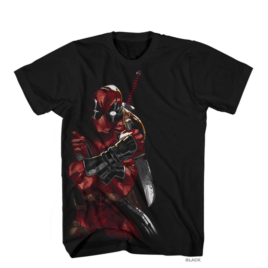 Deadpool Merculese Black T-Shirt Large