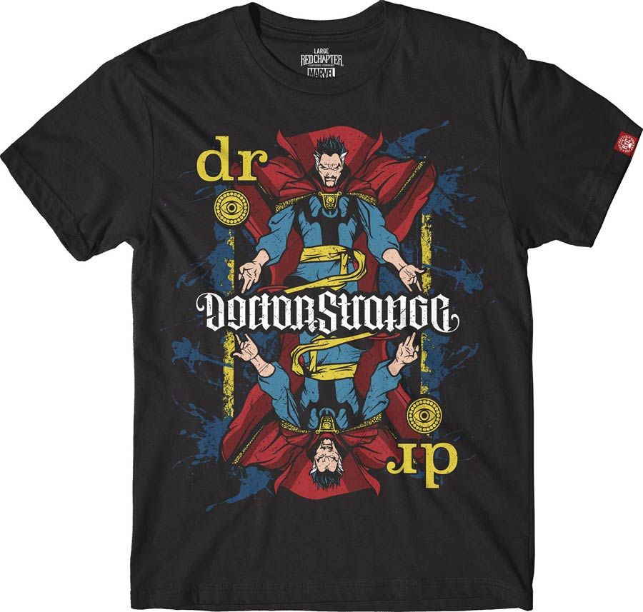 Marvel Doctor Strange King Card Black T-Shirt Large