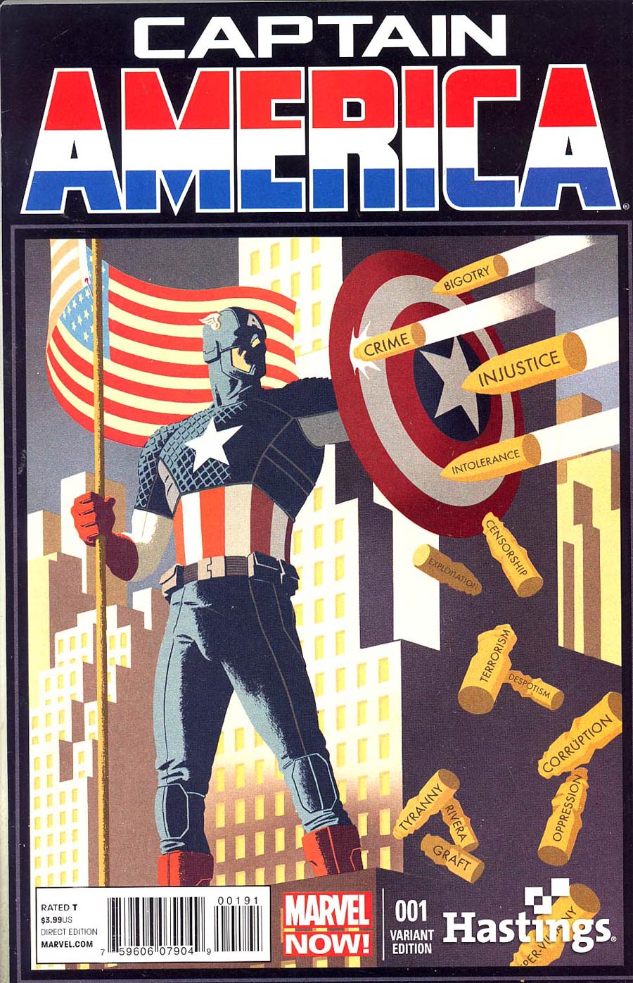 Captain America Vol 7 #1 Cover H Hastings Variant Cover