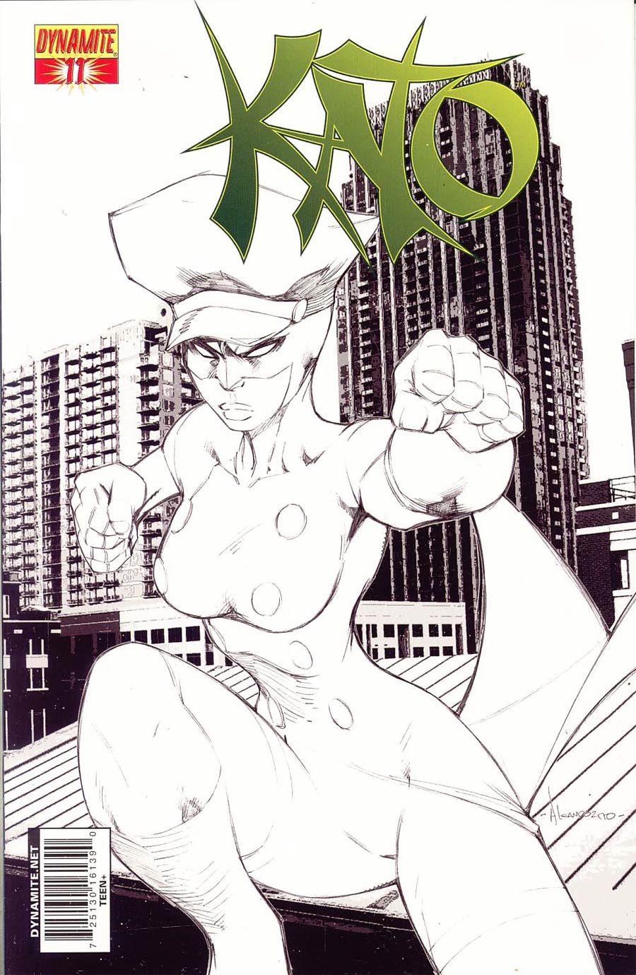 Kevin Smiths Kato #11 Cover C Incentive Ale Garza Black & White & Green Cover