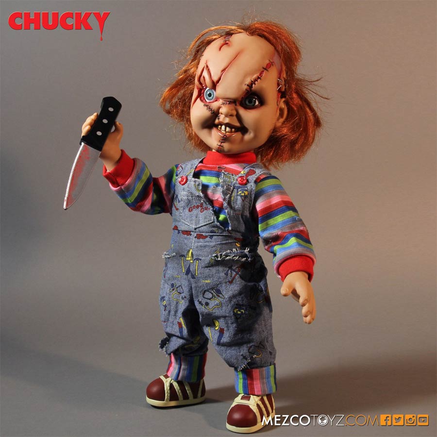 Talking Mega Scale Scarred Chucky 15-Inch Doll (Reissue Version)