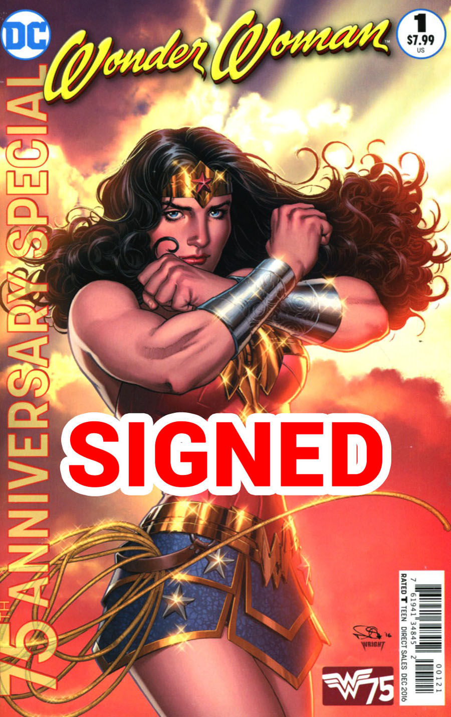 Wonder Woman 75th Anniversary Special #1 Cover E Variant Nicola Scott Cover Signed By Gail Simone