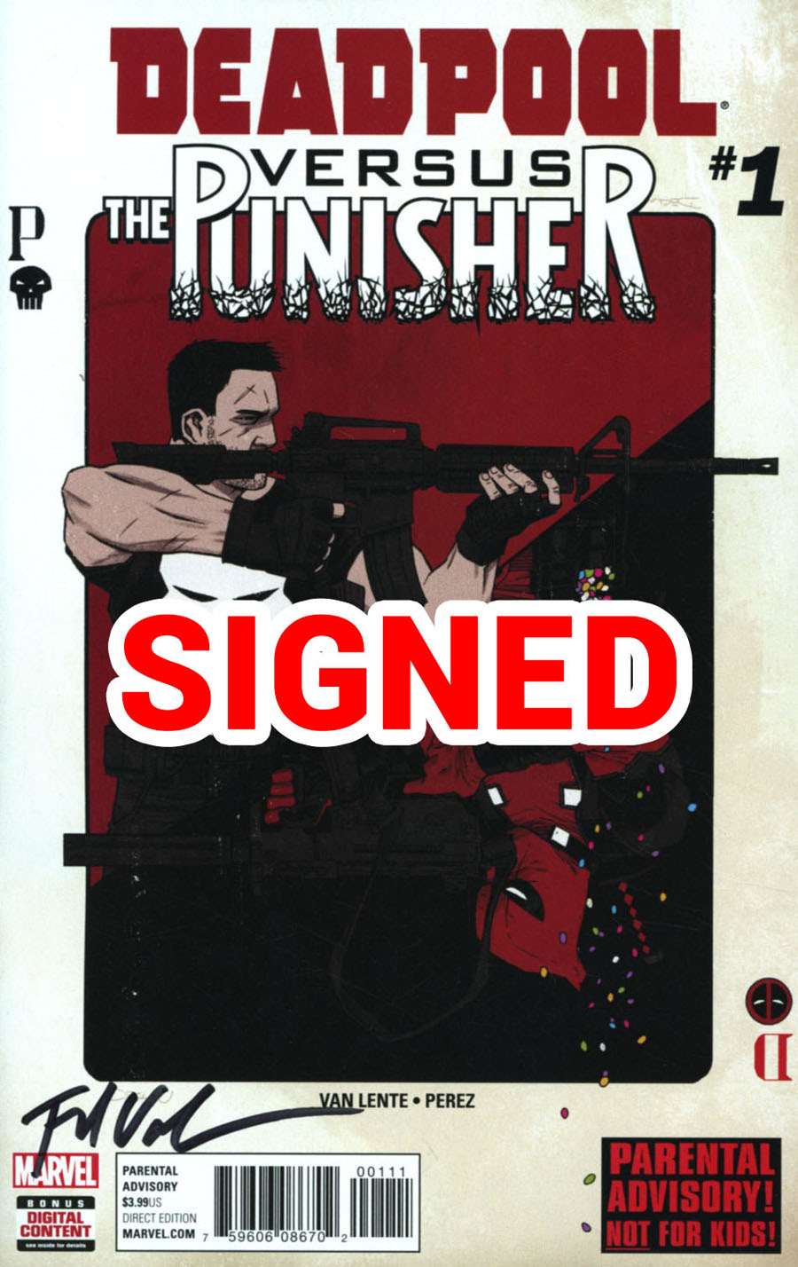 Deadpool vs Punisher #1 Cover F Regular Declan Shalvey Cover Signed By Fred Van Lente