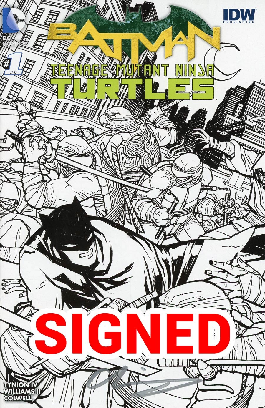 Batman Teenage Mutant Ninja Turtles #1 Cover U Midtown Exclusive Cliff Chiang Sketch Variant Cover Signed By Cliff Chiang