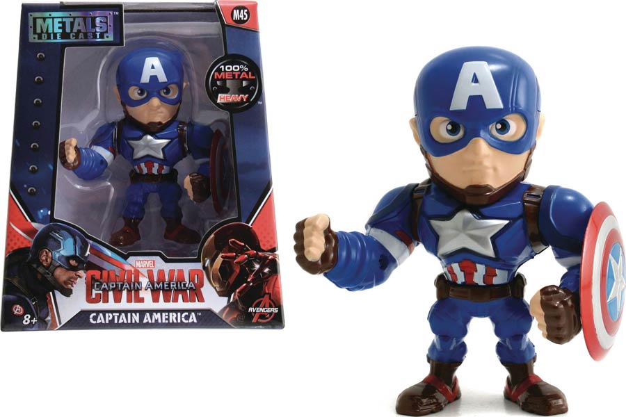 Metals Captain America Civil War 4-Inch Die-Cast Figure - Captain America