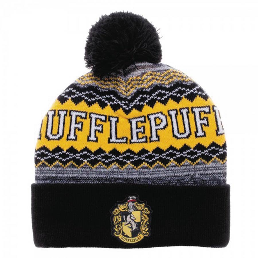 Harry Potter Hufflepuff Pom-Pom Knit Beanie