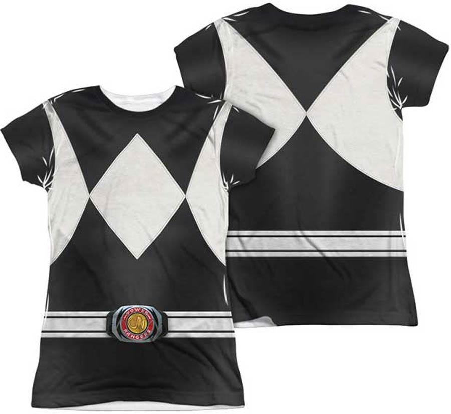 Mighty Morphin Power Ranger Black Ranger Costume Womens Sublimation T-Shirt Large