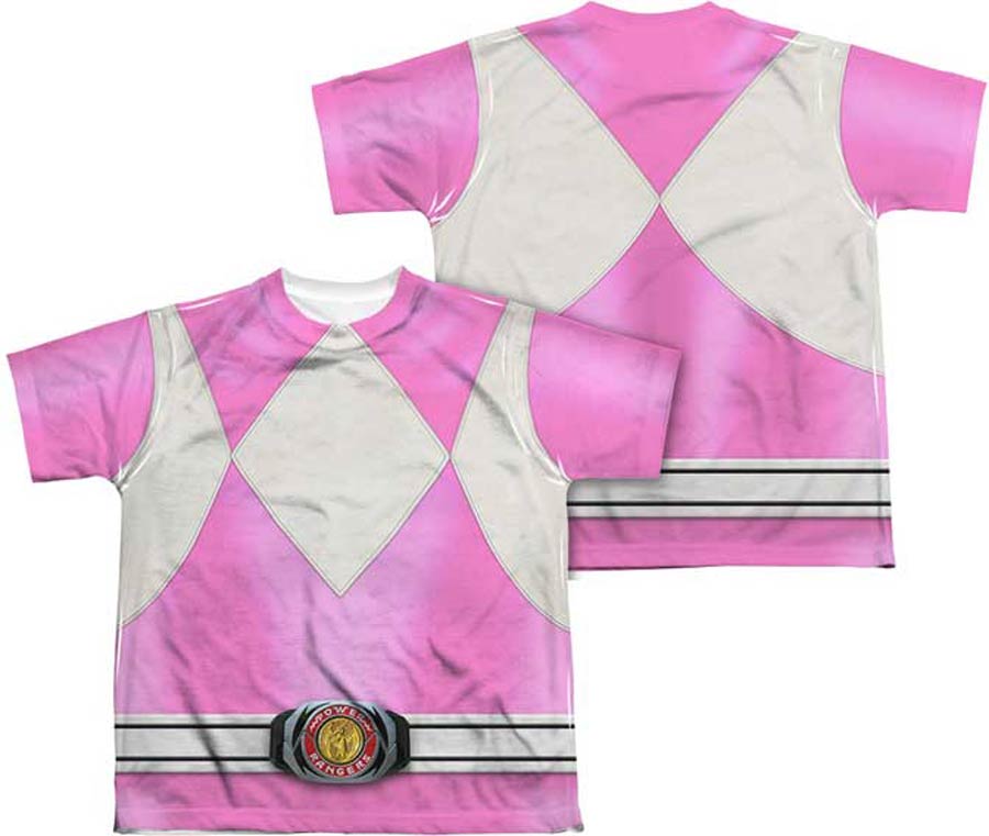 Mighty Morphin Power Ranger Pink Ranger Costume Youth Sublimation T-Shirt Large