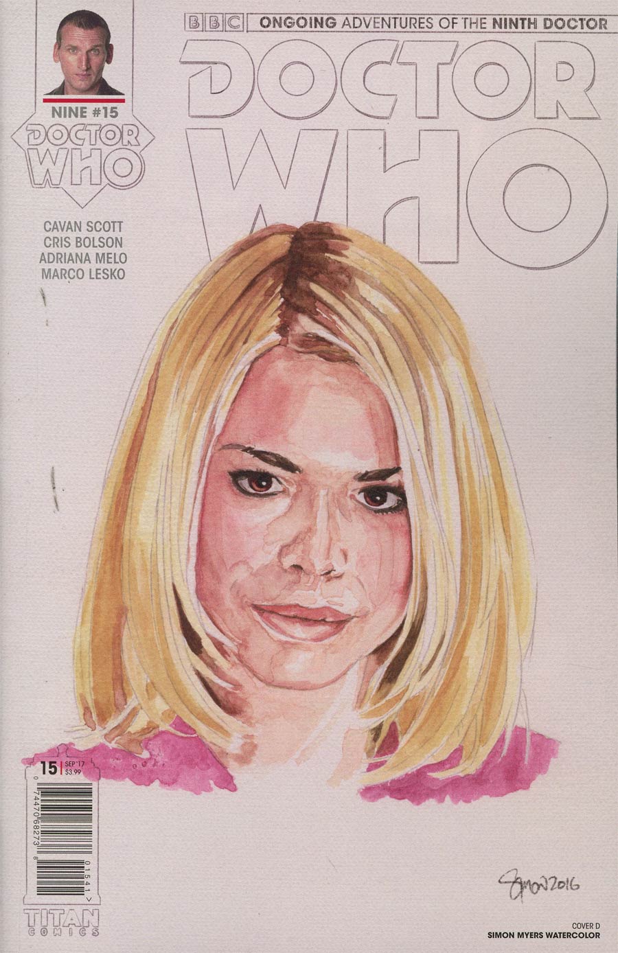 Doctor Who 9th Doctor Vol 2 #15 Cover D Variant Simon Myers Watercolor Cover