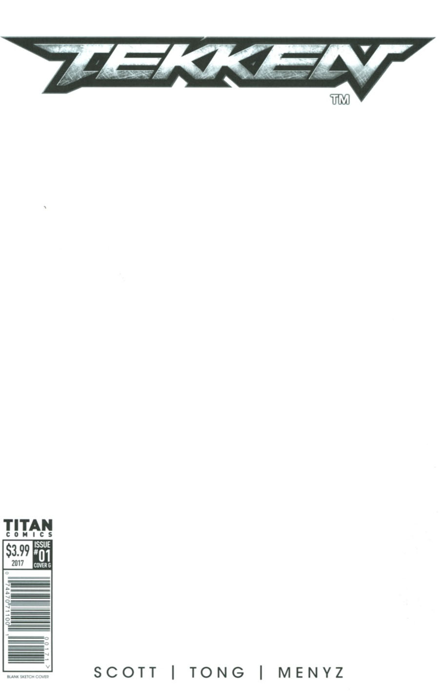Tekken #1 Cover G Variant Blank Cover