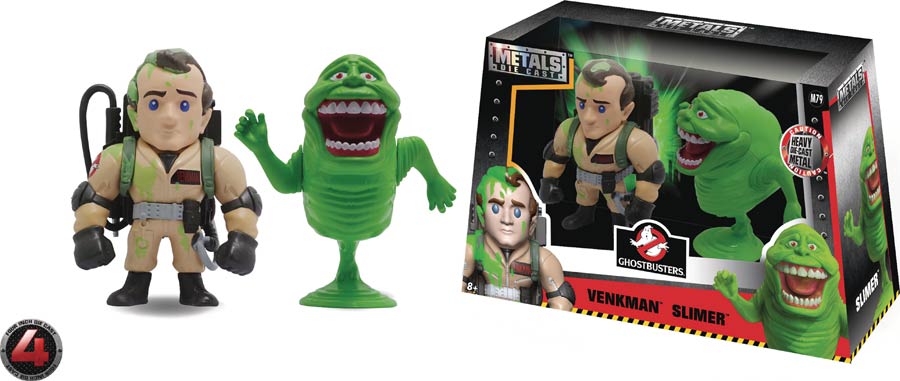 Metals Ghostbusters 4-Inch Die-Cast Figure 2-Pack - Peter Venkman & Slimer