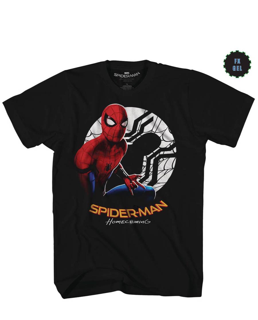 Spider-Man Homecoming In The Light Black T-Shirt Large