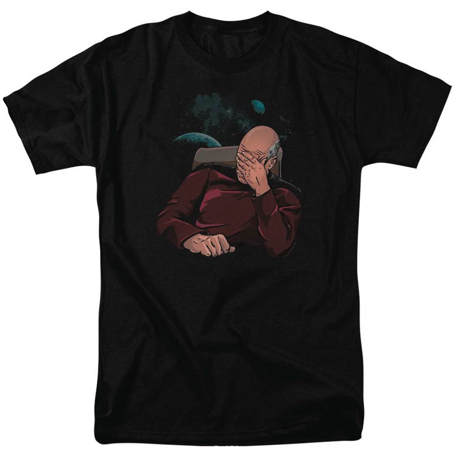 Star Trek Facepalm Black T-Shirt Large