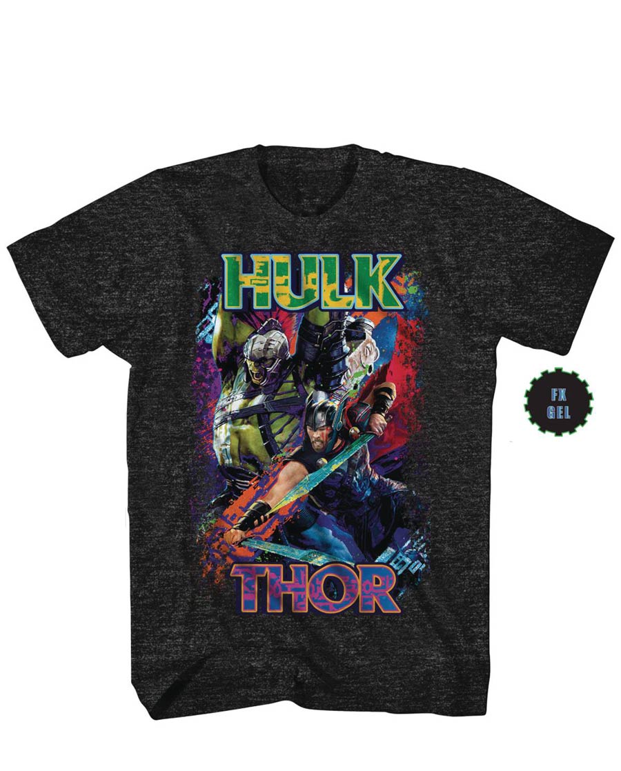 Thor Ragnarok Color Battle Black Silver Heather T-Shirt Large