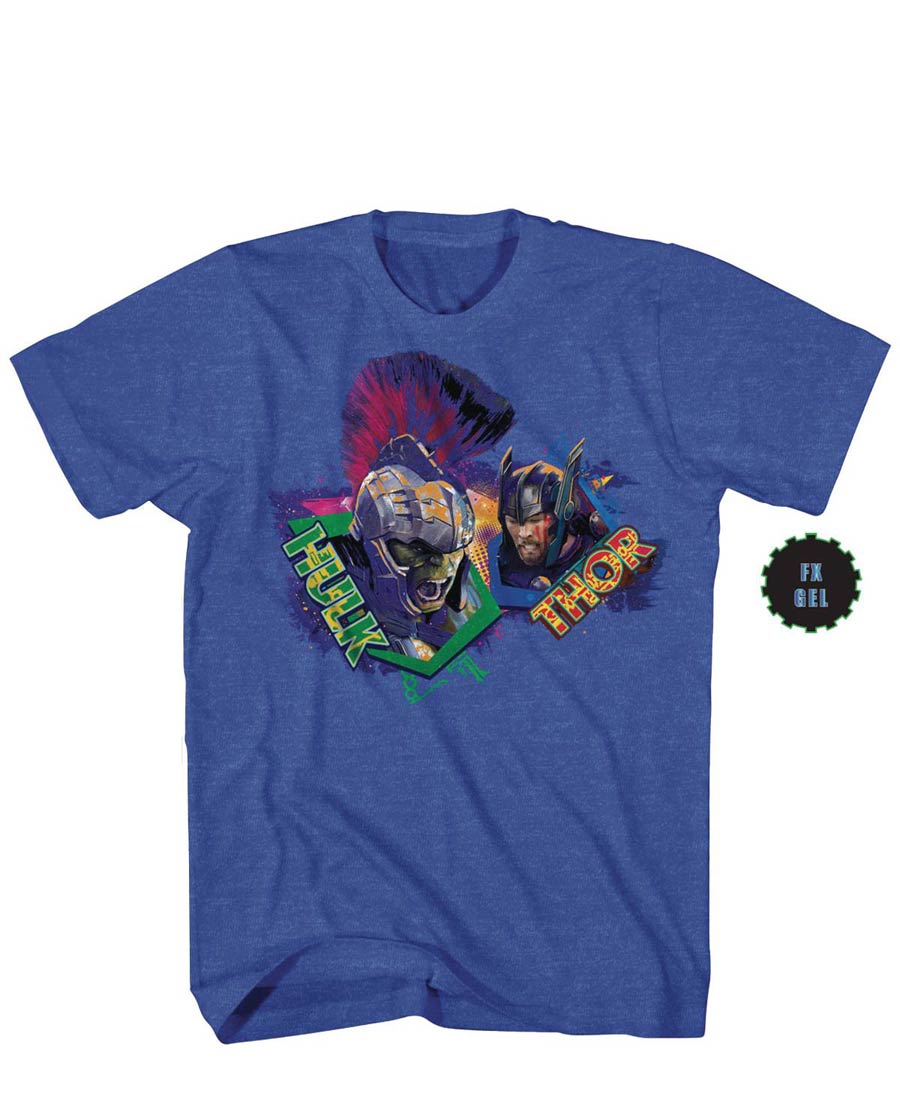 Thor Ragnarok Helmet Face-Off Red T-Shirt Large