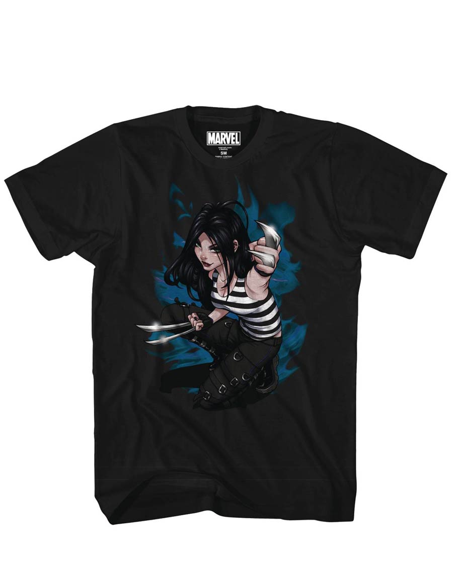 X-23 Claws Out Previews Exclusive Black T-Shirt Large