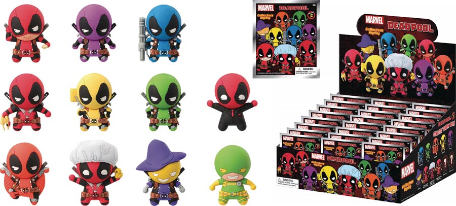 Deadpool Laser Cut Figural Keyring Series 2 Blind Mystery Box 24-Piece Display