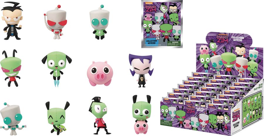 Invader Zim Laser Cut Figural Keyring Blind Mystery Box 24-Piece Display