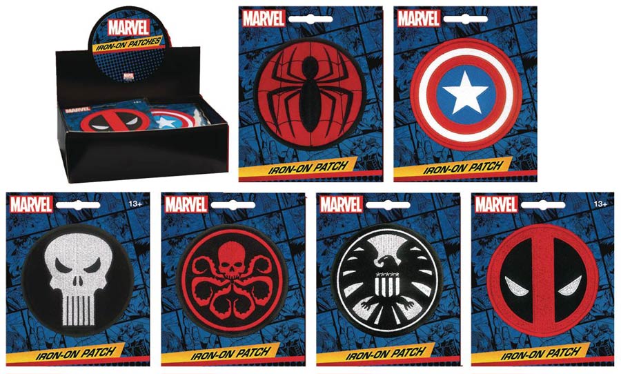 Marvel Comics Iron-On Patch 30-Piece Assortment Case