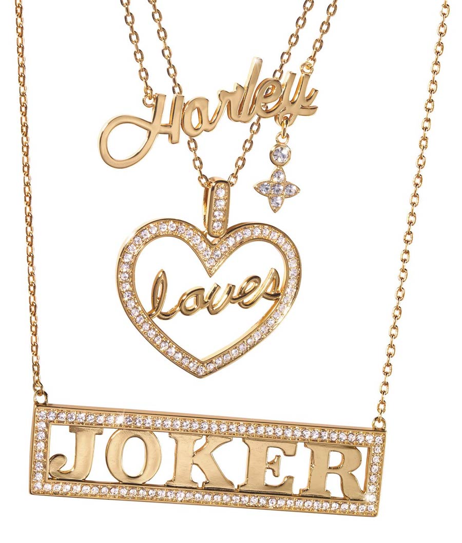 Suicide Squad Harley Quinn Loves The Joker Necklace Set