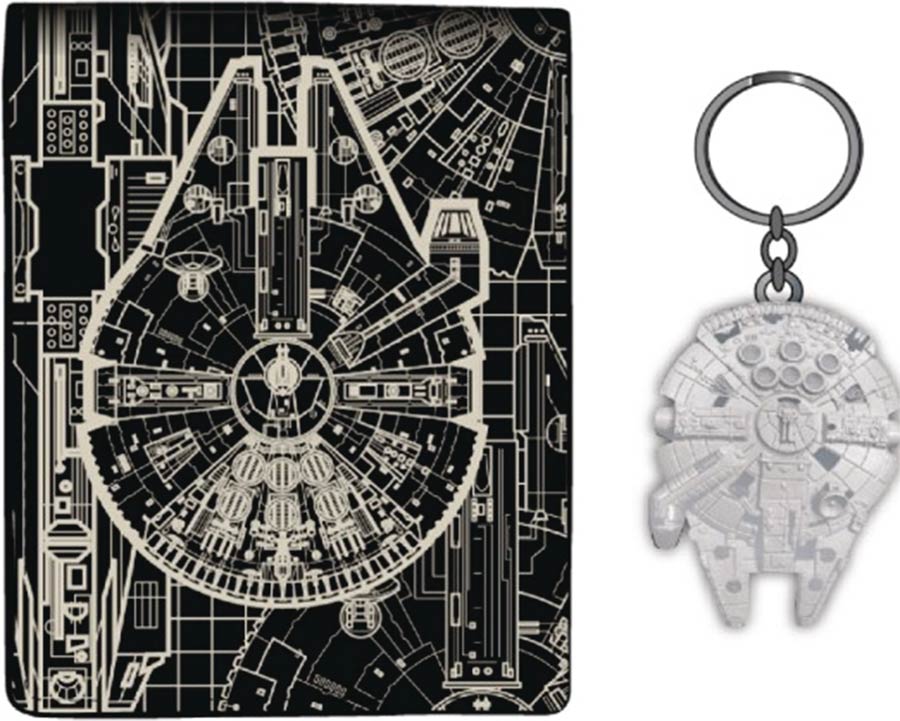 Star Wars Millenium Falcon Blueprint Wallet & Keychain Set
