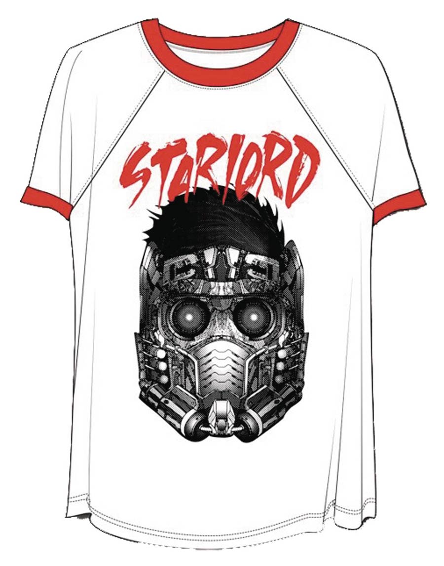 Guardians Of The Galaxy Vol 2 Legendary Star-Lord Red & White Womens T-Shirt Large