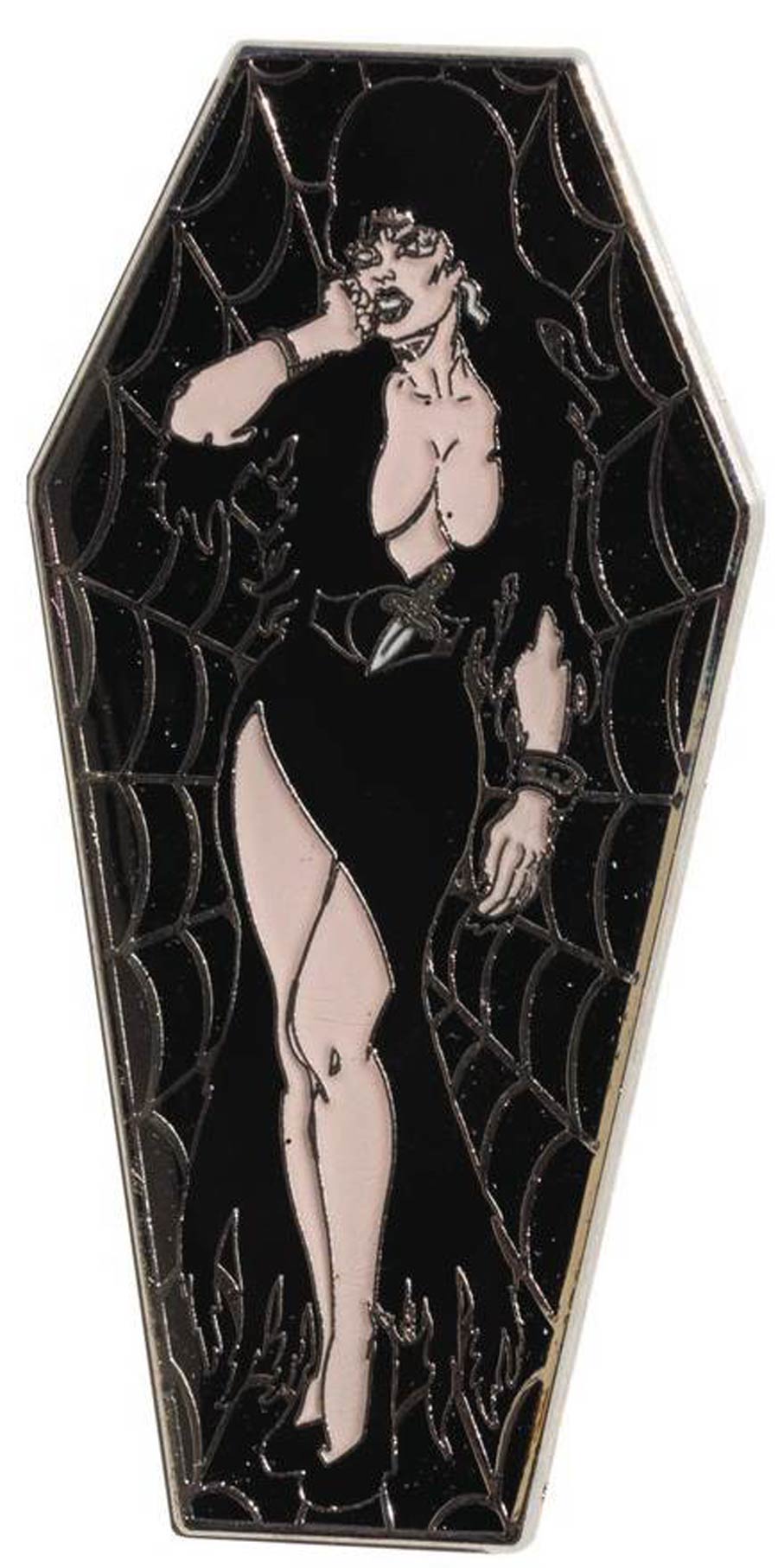 Elvira Lapel Pin - Black Coffin