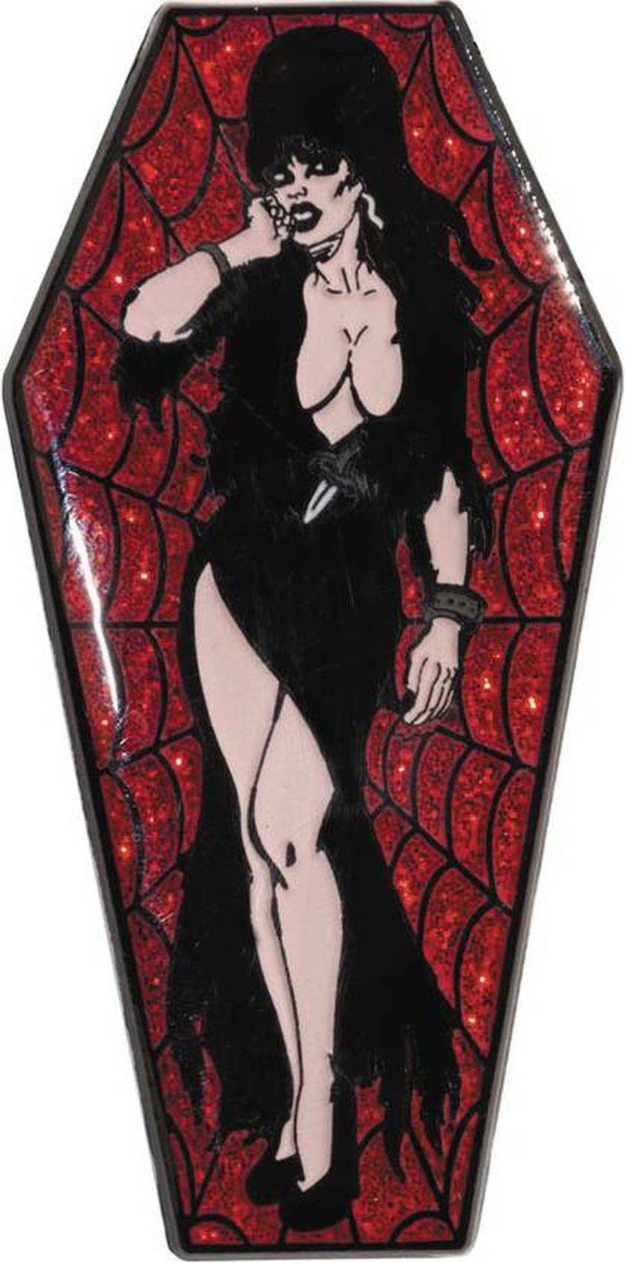 Elvira Lapel Pin - Red Coffin