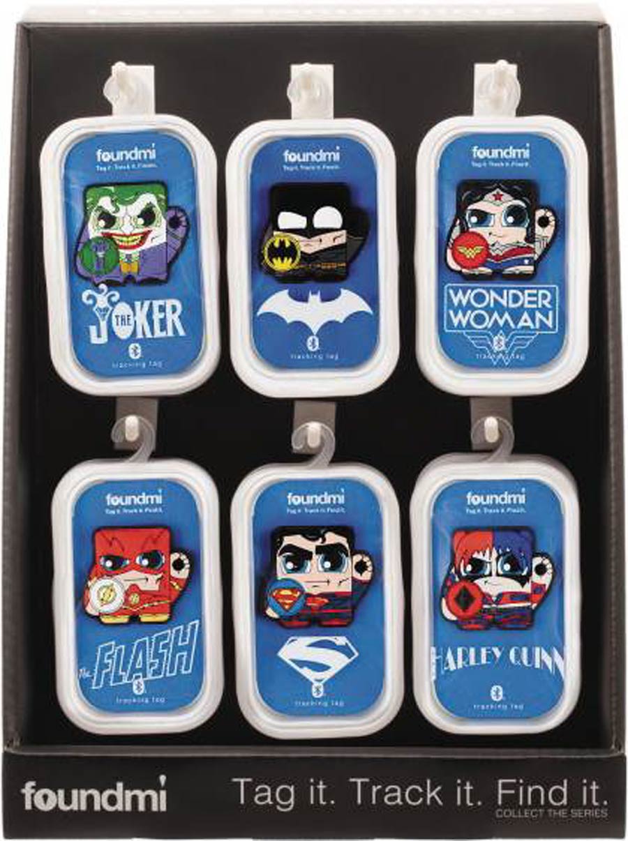 DC Comics Foundmi Bluetooth Tracker 18-Piece Display