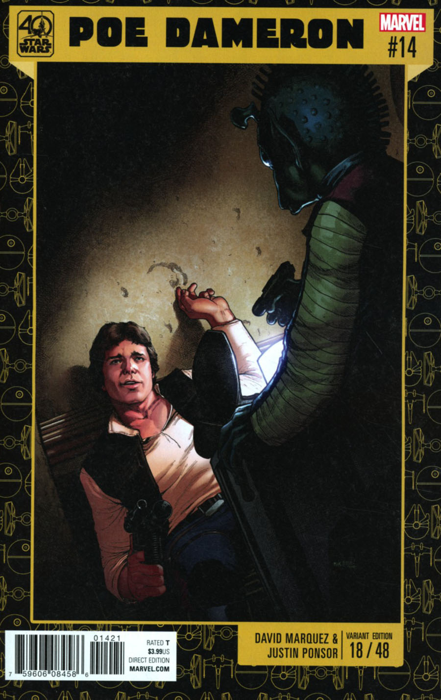 Star Wars Poe Dameron #14 Cover B Variant Dave Marquez Star Wars 40th Anniversary Cover