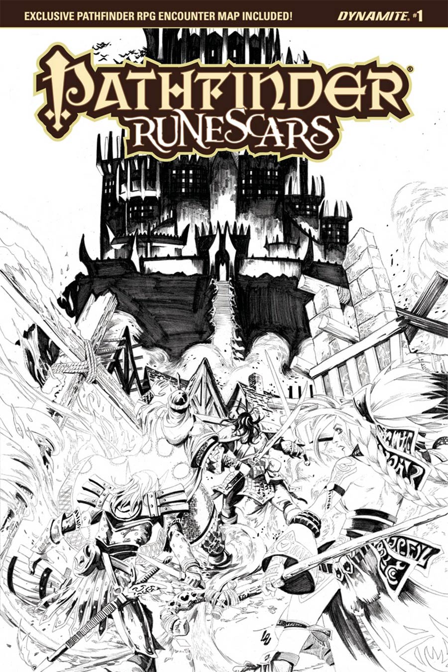 Pathfinder Runescars #1 Cover D Incentive Jonathan Lau Black & White Cover