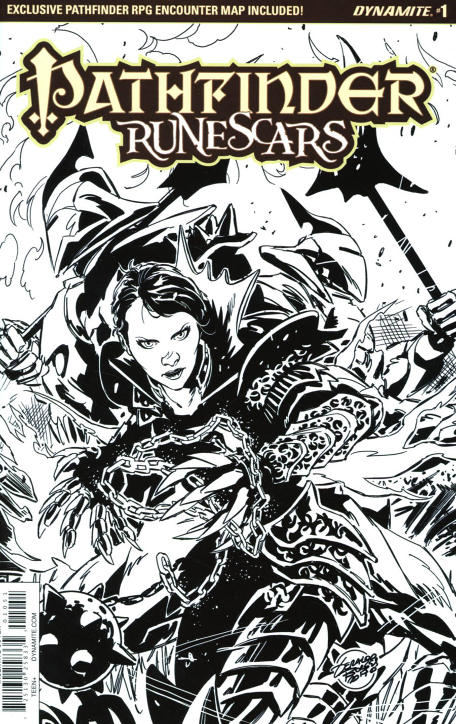 Pathfinder Runescars #1 Cover E Incentive Geraldo Borges Black & White Cover