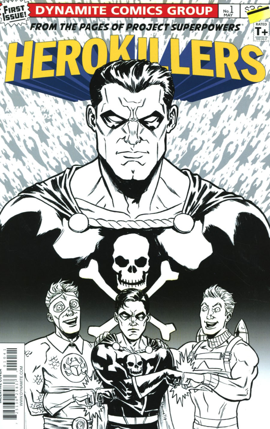 Project Superpowers Hero Killers #1 Cover D Incentive Ryan Browne Black & White Cover