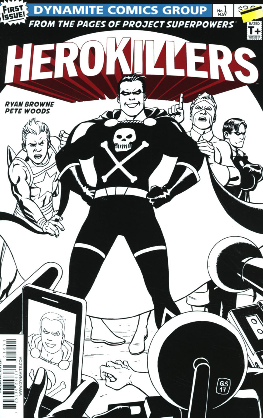 Project Superpowers Hero Killers #1 Cover E Incentive Goran Sudzuka Black & White Cover