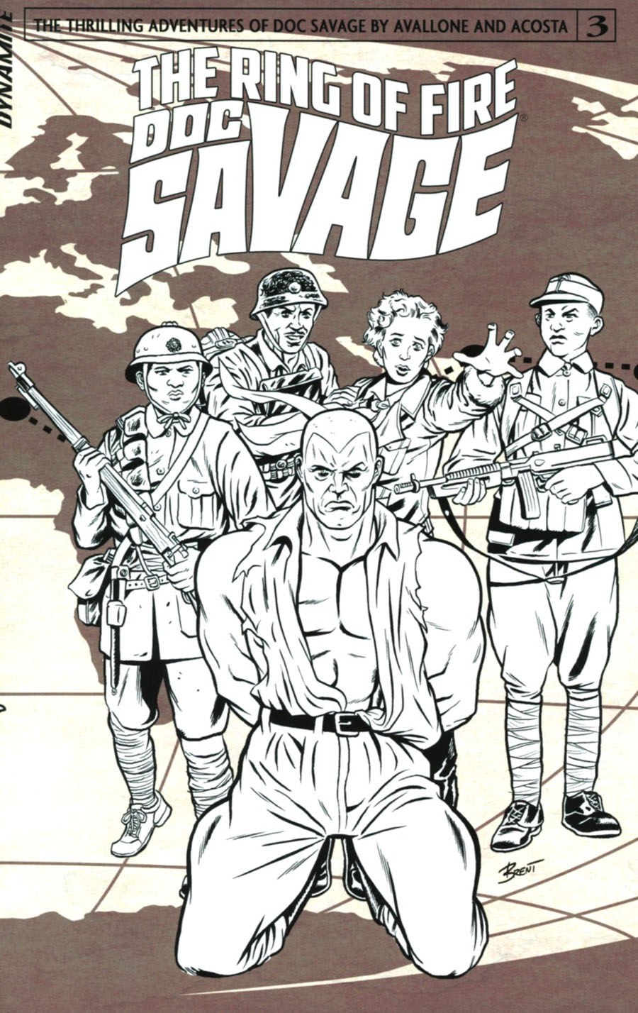 Doc Savage Ring Of Fire #3 Cover C Incentive Brent Schoonover Black & White Cover