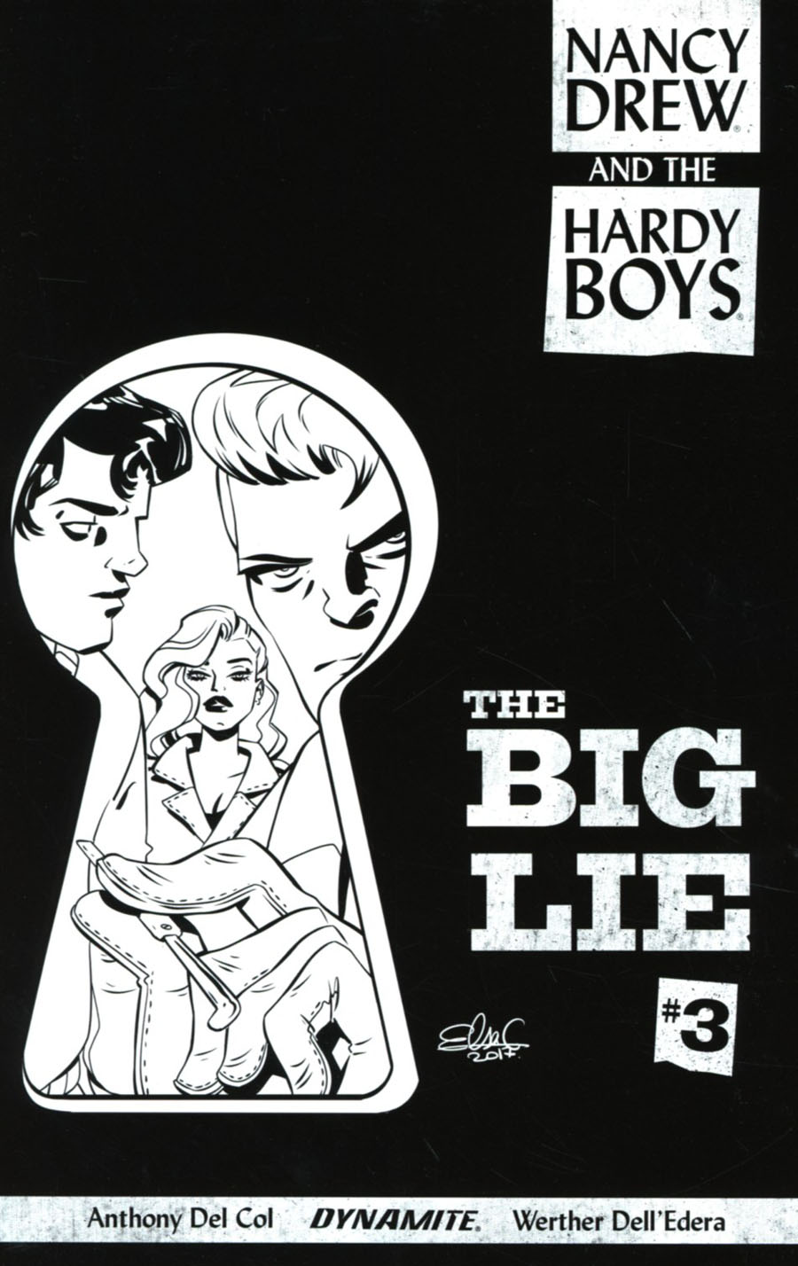 Nancy Drew And The Hardy Boys The Big Lie #3 Cover C Incentive Elsa Charretier Black & White Cover