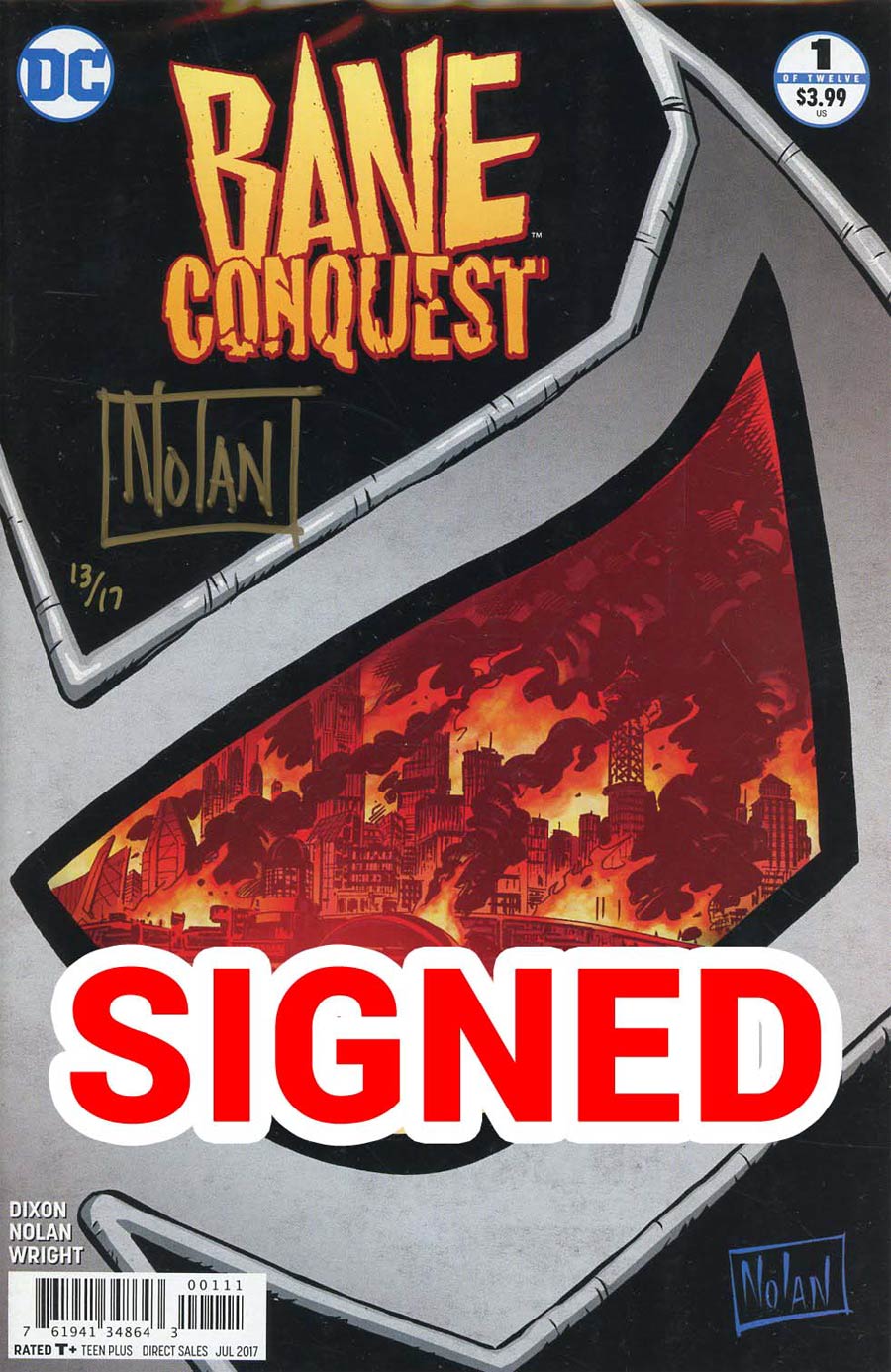 Bane Conquest #1 Cover D DF Gold Signature Series Signed By Graham Nolan