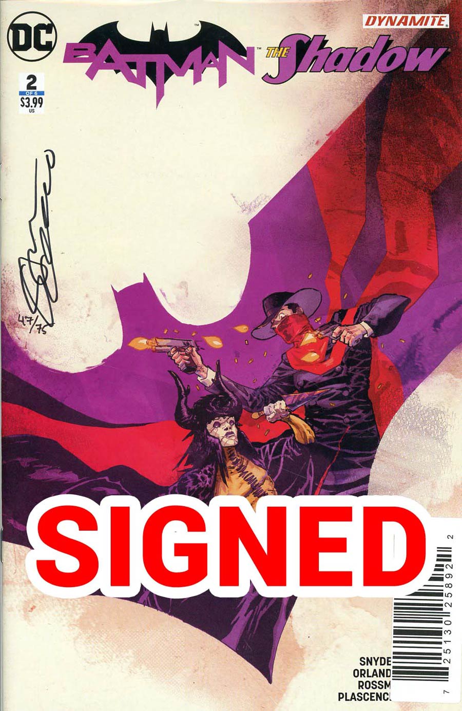 Batman The Shadow #2 Cover D DF Signed By Steve Orlando