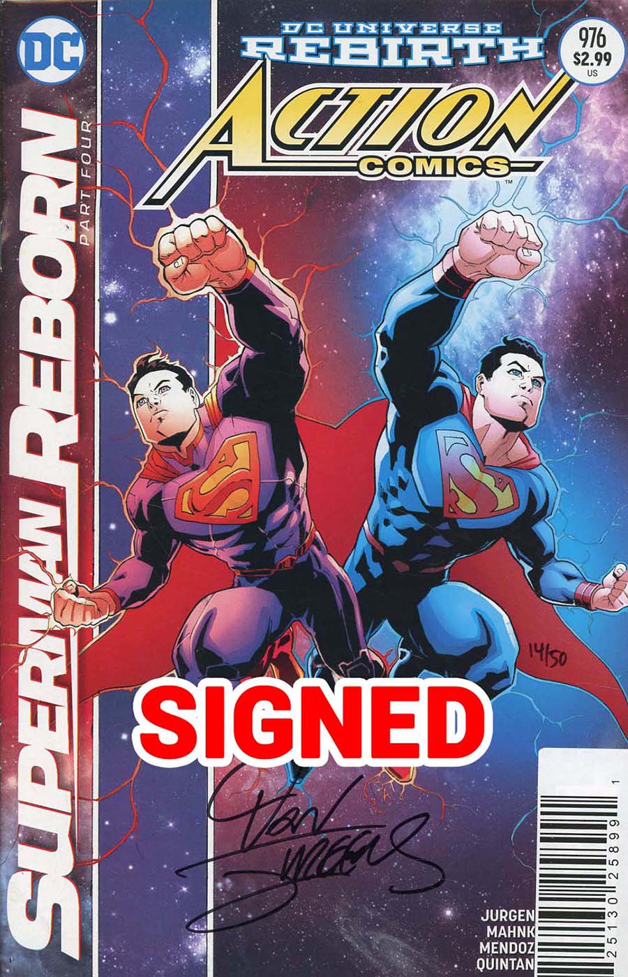 Action Comics Vol 2 #976 Cover C DF Signed By Dan Jurgens (Superman Reborn Part 4)