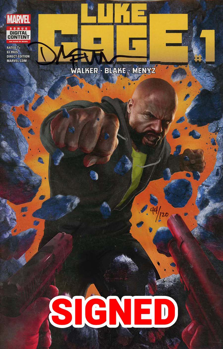 Luke Cage #1 Cover F DF Signed By David Walker