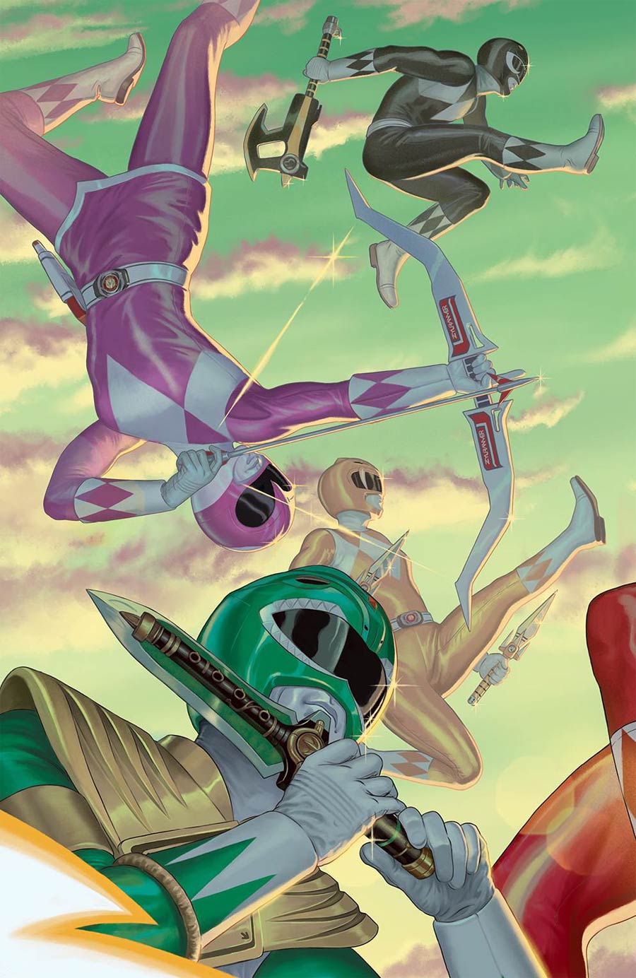 Mighty Morphin Power Rangers (BOOM Studios) #13 Cover C Incentive Steve Morris Connecting Virgin Variant Cover