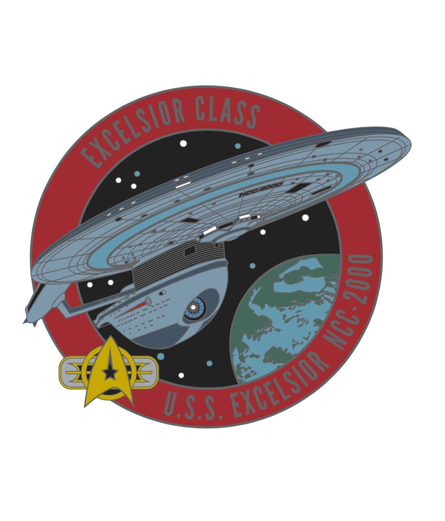 Star Trek Micro Fleet Enamel Pin - USS Excelsior NCC 2000