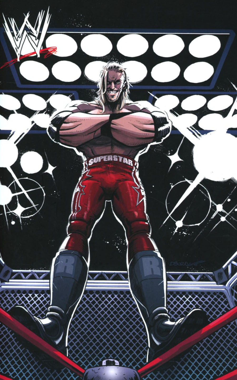 WWE #3 Cover E Incentive Dylan Burnett Then Edge Virgin Variant Cover