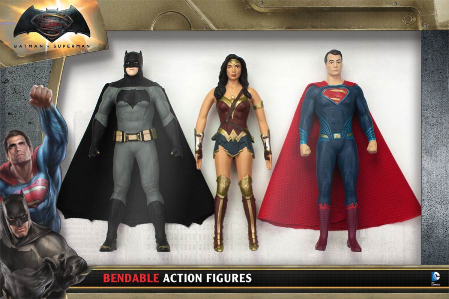Batman v Superman Dawn Of Justice 5.5-Inch Bendable Figure 3-Piece Set